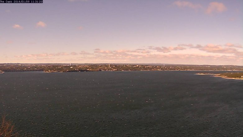 Lake Travis webcam, January 9, 2016 10:40 AM CT