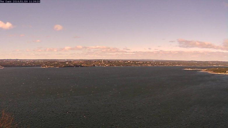 Lake Travis webcam, January 9, 2016 10:45 AM CT