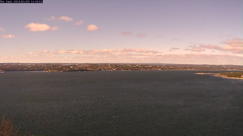 Lake Travis webcam, January 9, 2016 10:50 AM CT