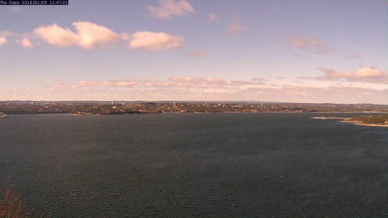 Lake Travis webcam, January 9, 2016 10:55 AM CT