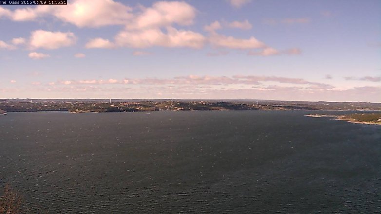 Lake Travis webcam, January 9, 2016 11:00 AM CT