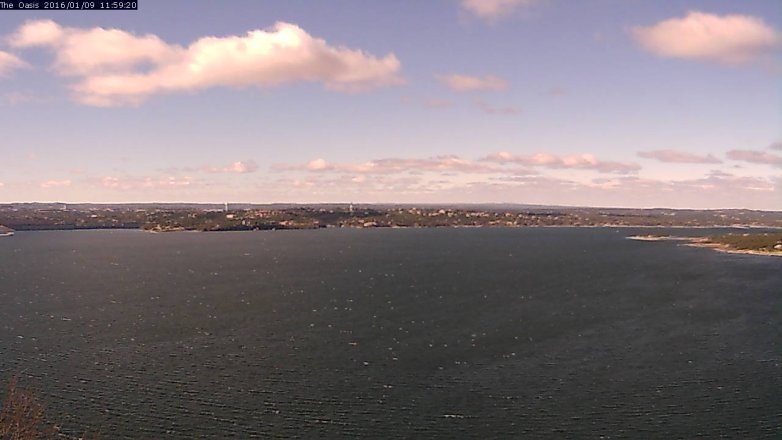 Lake Travis webcam, January 9, 2016 11:05 AM CT