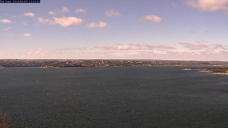 Lake Travis webcam, January 9, 2016 11:10 AM CT