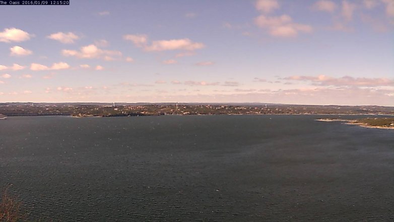 Lake Travis webcam, January 9, 2016 11:20 AM CT