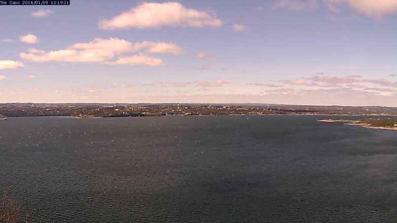 Lake Travis webcam, January 9, 2016 11:25 AM CT
