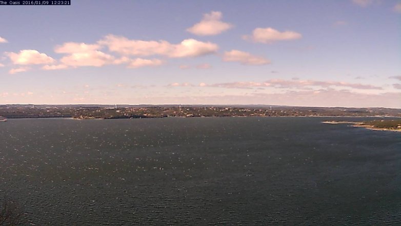 Lake Travis webcam, January 9, 2016 11:30 AM CT
