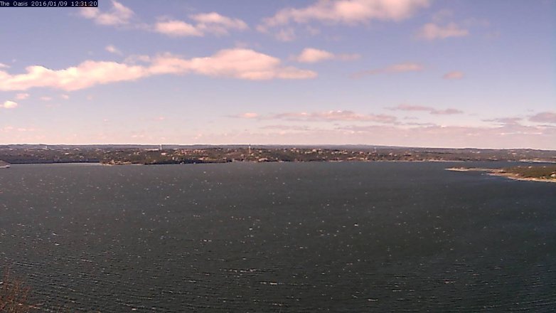 Lake Travis webcam, January 9, 2016 11:40 AM CT