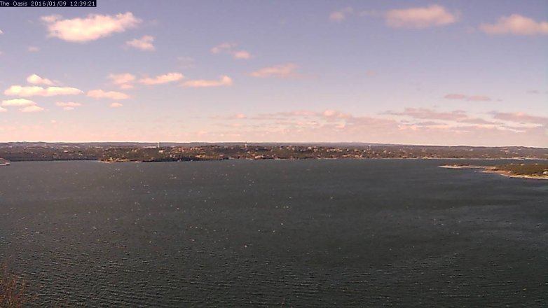 Lake Travis webcam, January 9, 2016 11:45 AM CT