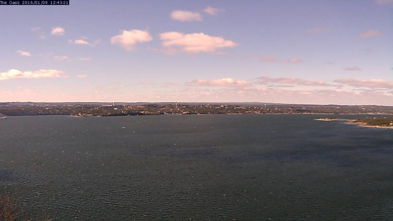 Lake Travis webcam, January 9, 2016 11:50 AM CT