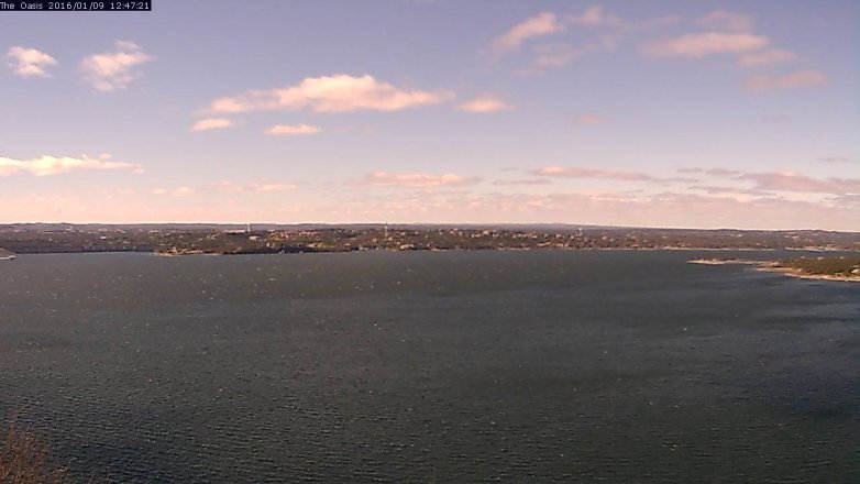 Lake Travis webcam, January 9, 2016 11:55 AM CT