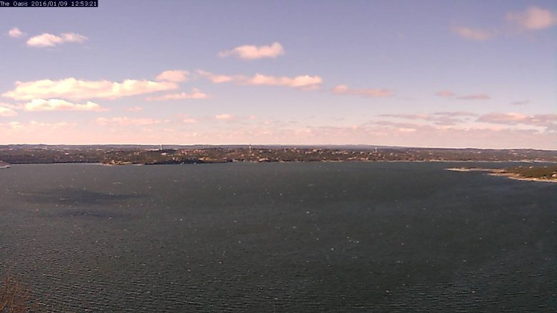 Lake Travis webcam, January 9, 2016 12:00 PM CT