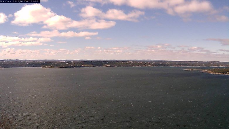 Lake Travis webcam, January 9, 2016 12:15 PM CT