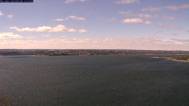 Lake Travis webcam, January 9, 2016 12:20 PM CT