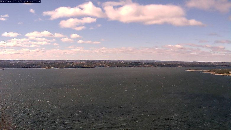 Lake Travis webcam, January 9, 2016 12:25 PM CT