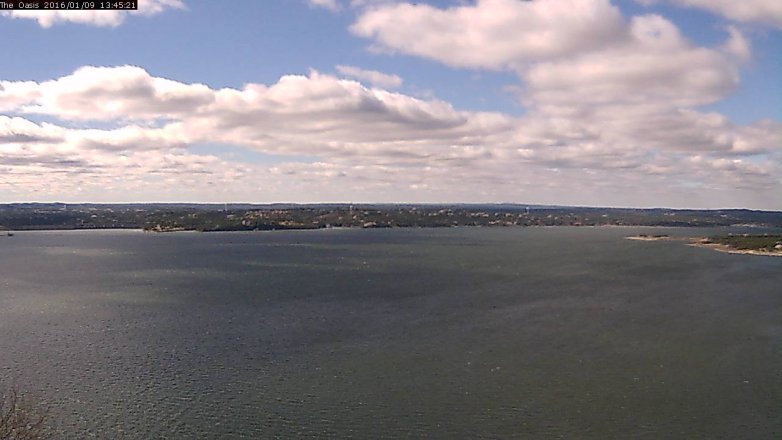 Lake Travis webcam, January 9, 2016 12:50 PM CT