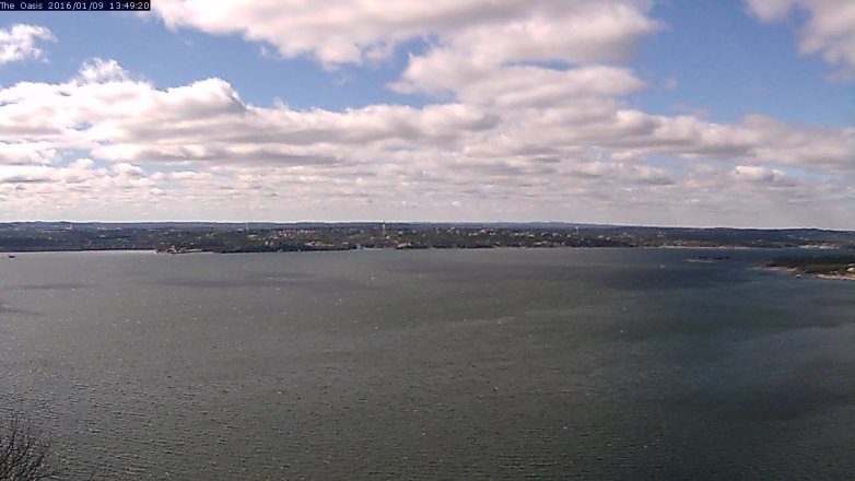 Lake Travis webcam, January 9, 2016 12:55 PM CT