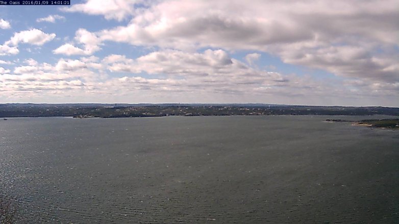 Lake Travis webcam, January 9, 2016 1:05 PM CT