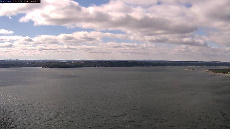 Lake Travis webcam, January 9, 2016 1:15 PM CT
