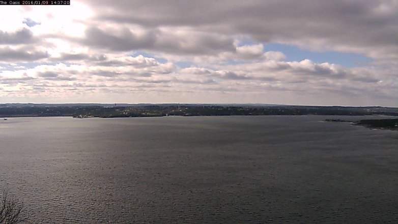 Lake Travis webcam, January 9, 2016 1:45 PM CT