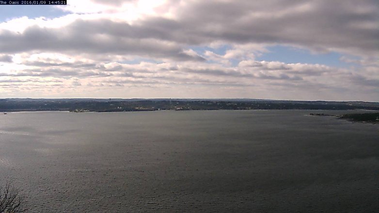 Lake Travis webcam, January 9, 2016 1:50 PM CT
