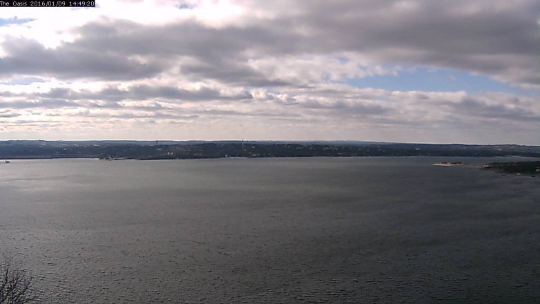Lake Travis webcam, January 9, 2016 1:55 PM CT