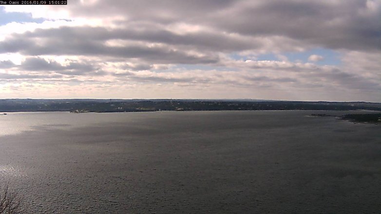 Lake Travis webcam, January 9, 2016 2:05 PM CT