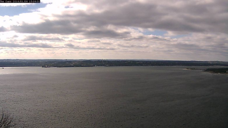 Lake Travis webcam, January 9, 2016 2:15 PM CT