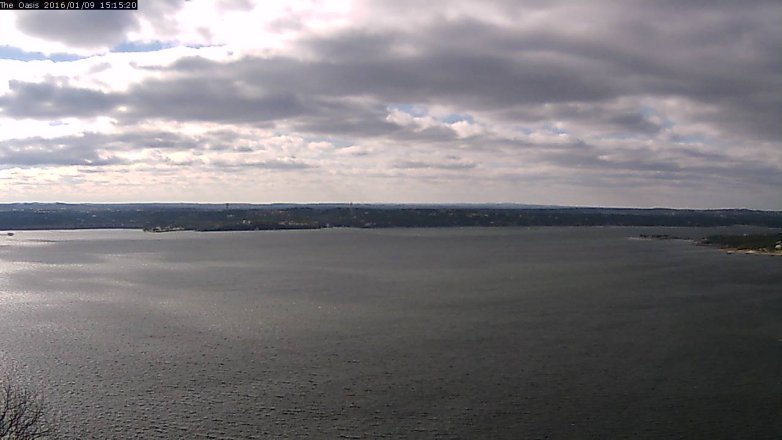 Lake Travis webcam, January 9, 2016 2:20 PM CT