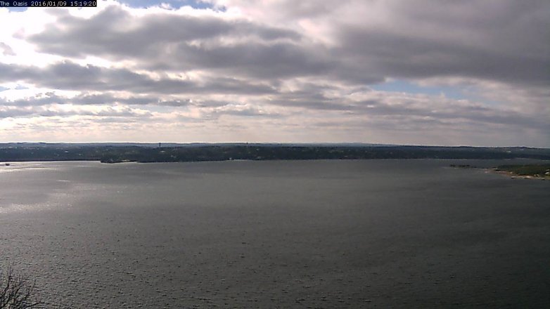Lake Travis webcam, January 9, 2016 2:25 PM CT
