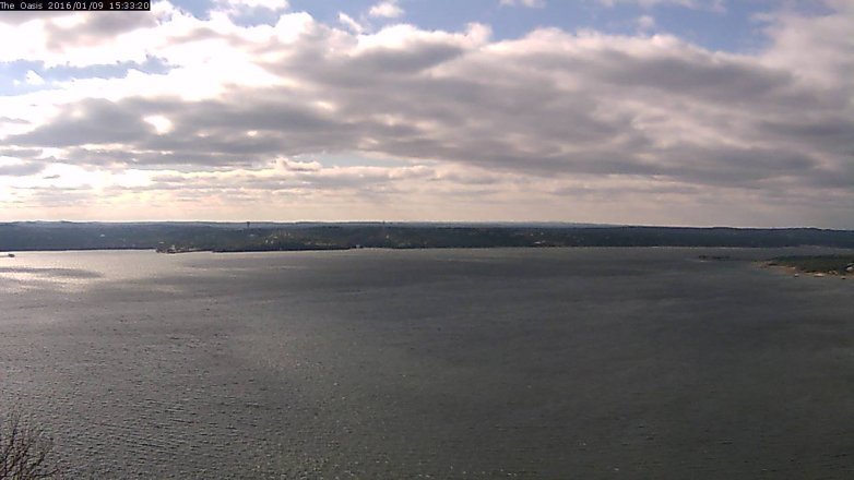 Lake Travis webcam, January 9, 2016 2:40 PM CT