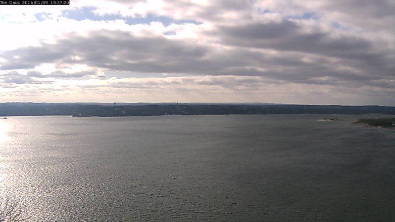 Lake Travis webcam, January 9, 2016 2:45 PM CT