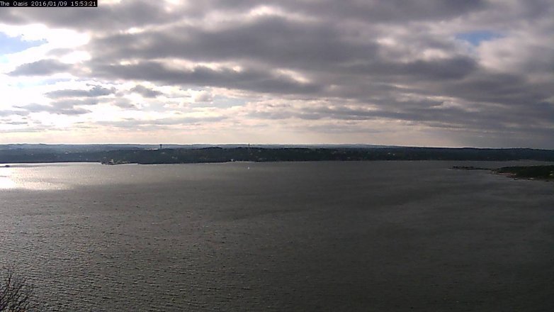 Lake Travis webcam, January 9, 2016 3:00 PM CT
