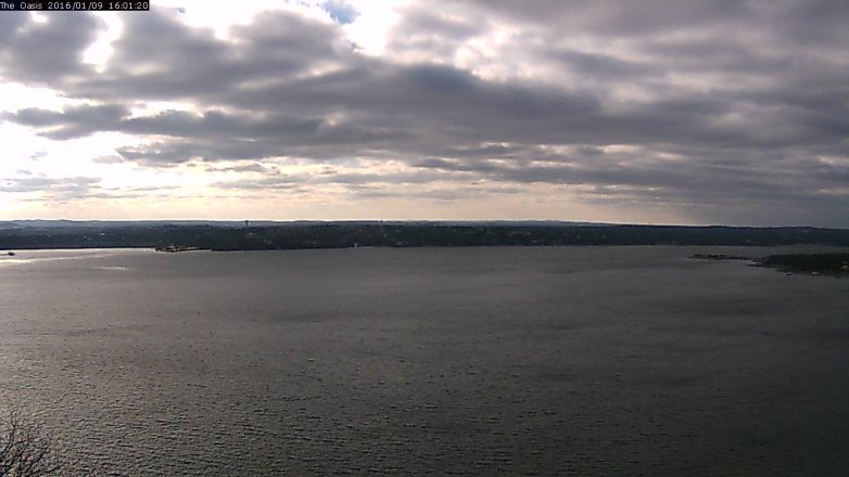 Lake Travis webcam, January 9, 2016 3:05 PM CT