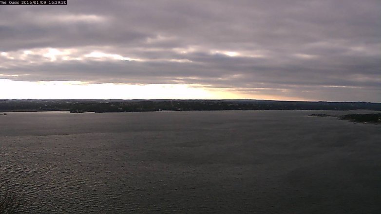 Lake Travis webcam, January 9, 2016 3:35 PM CT
