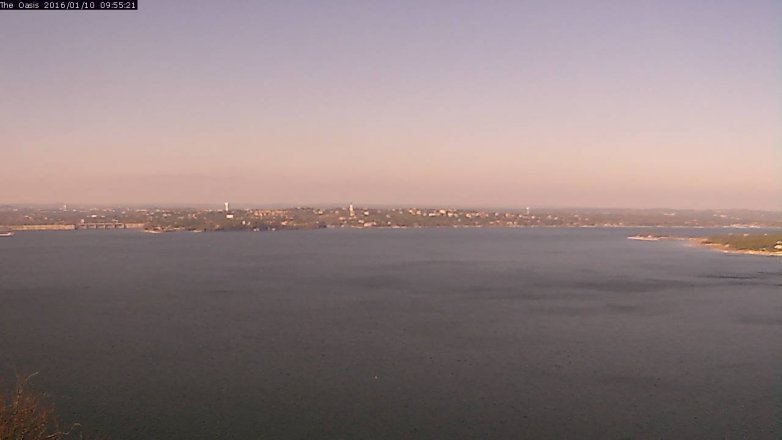 Lake Travis webcam, January 10, 2016 9:05 AM CT