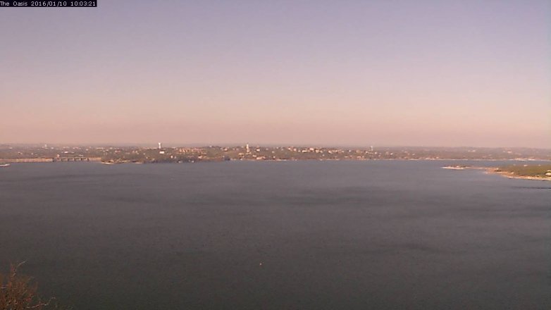 Lake Travis webcam, January 10, 2016 9:10 AM CT