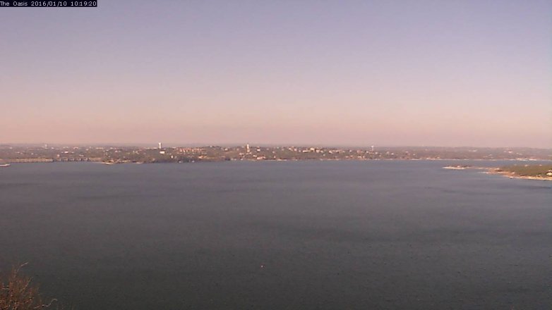 Lake Travis webcam, January 10, 2016 9:25 AM CT