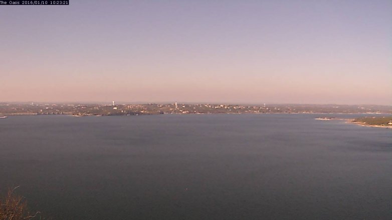 Lake Travis webcam, January 10, 2016 9:30 AM CT