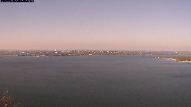 Lake Travis webcam, January 10, 2016 9:35 AM CT