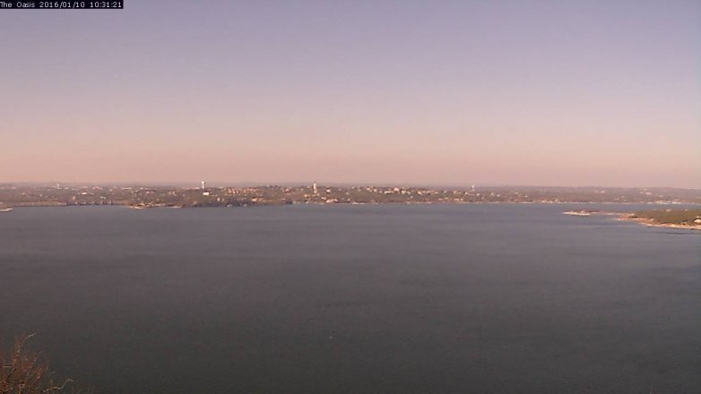 Lake Travis webcam, January 10, 2016 9:40 AM CT