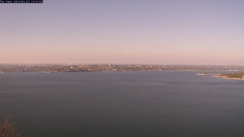 Lake Travis webcam, January 10, 2016 9:45 AM CT