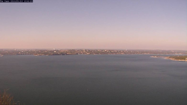 Lake Travis webcam, January 10, 2016 9:50 AM CT