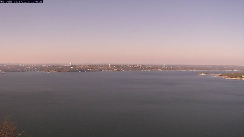 Lake Travis webcam, January 10, 2016 9:55 AM CT