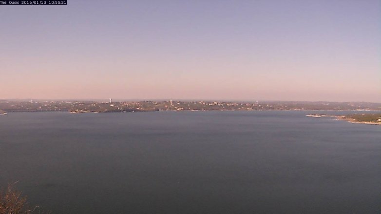 Lake Travis webcam, January 10, 2016 10:00 AM CT