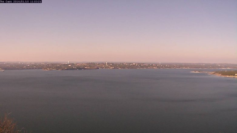 Lake Travis webcam, January 10, 2016 10:10 AM CT