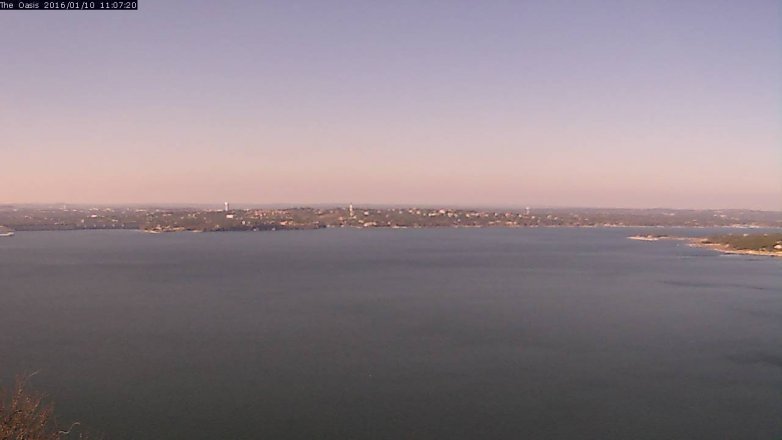 Lake Travis webcam, January 10, 2016 10:15 AM CT