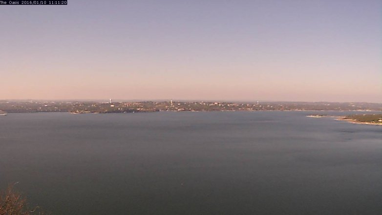 Lake Travis webcam, January 10, 2016 10:20 AM CT