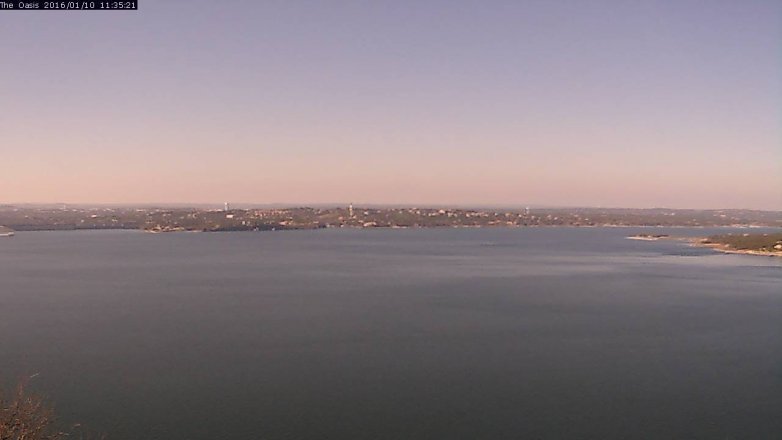 Lake Travis webcam, January 10, 2016 10:40 AM CT