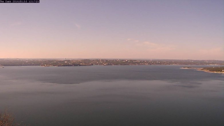 Lake Travis webcam, January 10, 2016 11:25 AM CT