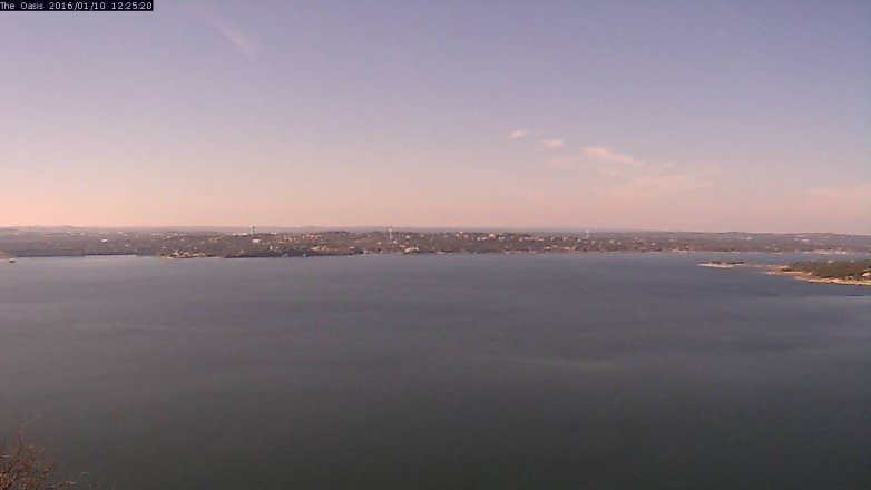 Lake Travis webcam, January 10, 2016 11:30 AM CT